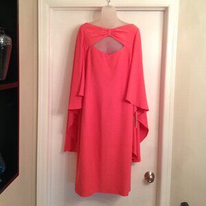 NWT Rickie Freeman Teri John Watermelon Kimono Sweetheart Cape Cocktail Dress 14